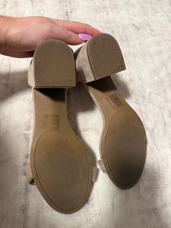 Call It Spring Taupe Suede Block Heel Sandals - Picture 3 of 4